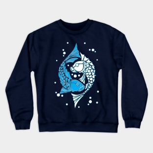 Blue and white koi fish. Symbol of good luck Crewneck Sweatshirt